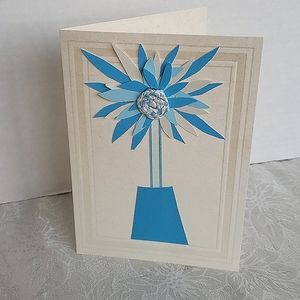 Handmade art card - Blue Dahlia
